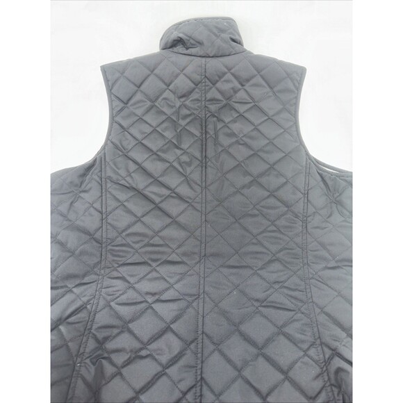 Lauren Ralph Lauren Black Cream Zip Quilted Reversible Vest Pockets M EUC - Picture 6 of 14